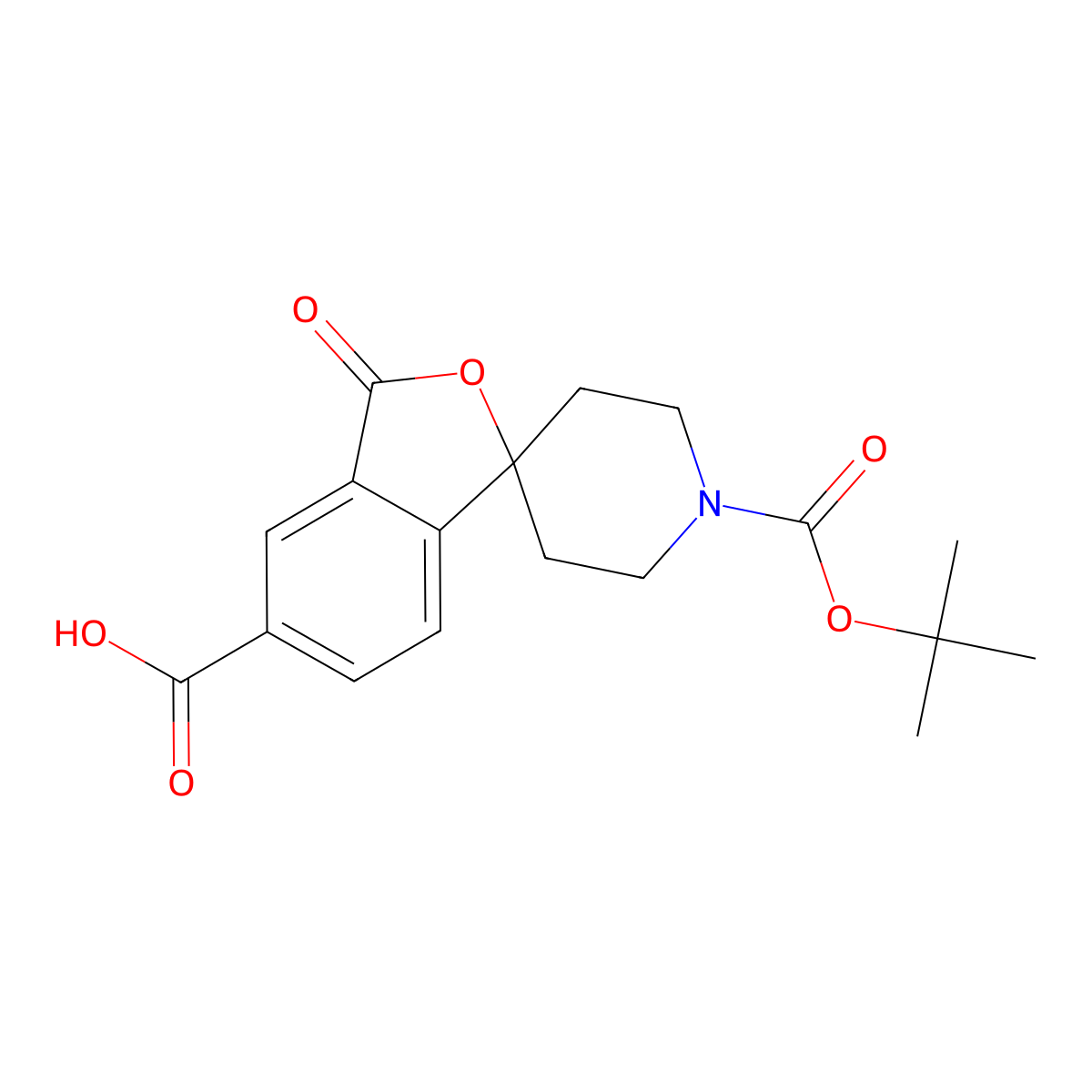 1'-(Tert-butoxycarbonyl)-3-oxo-3H-spiro[isobenzofuran-1,4'-piperidine]-5-carboxylic acid molecular structure, CAS 1356386-04-3