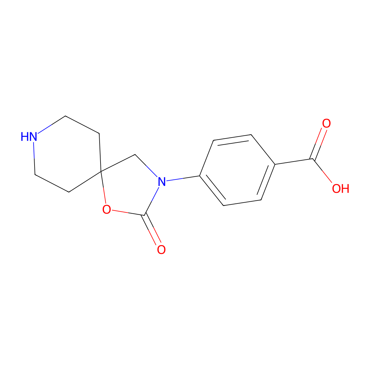 4-(2-oxo-1-oxa-3,8-diazaspiro[4.5]dec-3-yl)Benzoic acid molecular structure, CAS 1356386-23-6