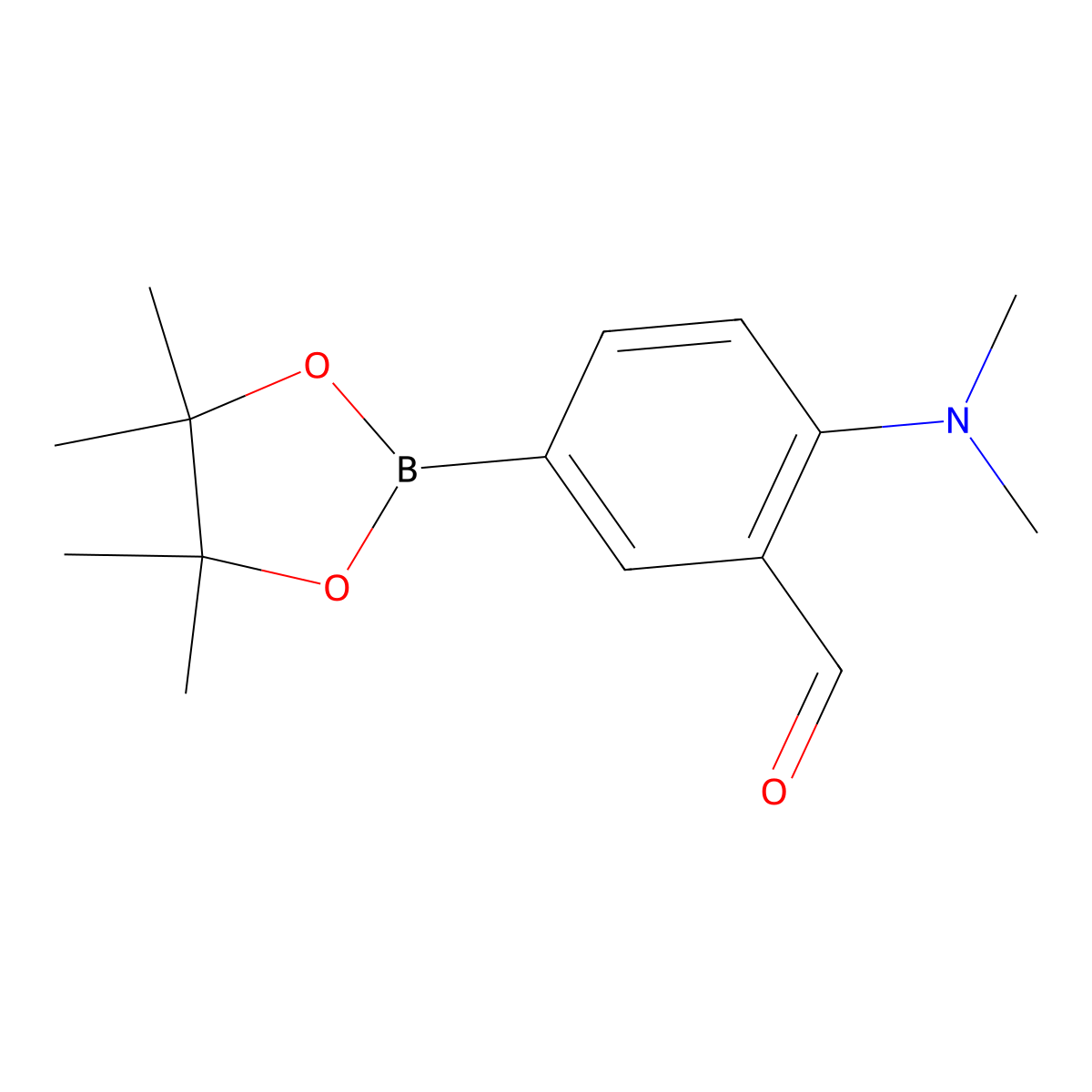 2-(Dimethylamino)-5-(4,4,5,5-tetramethyl-1,3,2-dioxaborolan-2-yl)benzaldehyde molecular structure, CAS 1356400-78-6