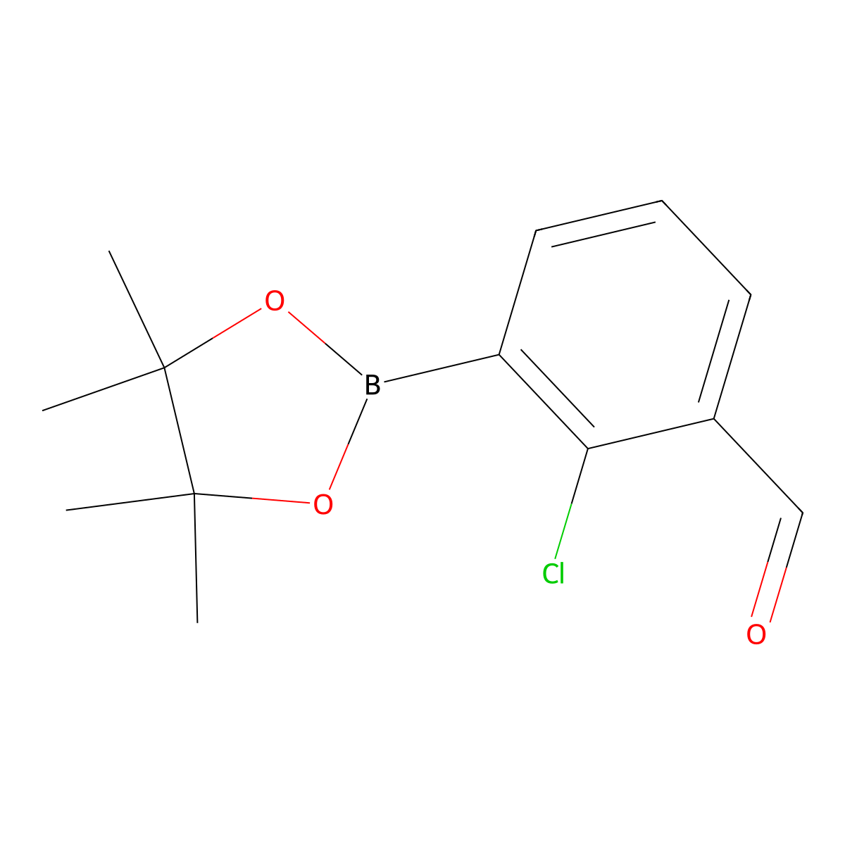 2-Chloro-3-(4,4,5,5-tetramethyl-1,3,2-dioxaborolan-2-yl)benzaldehyde molecular structure, CAS 1356401-39-2