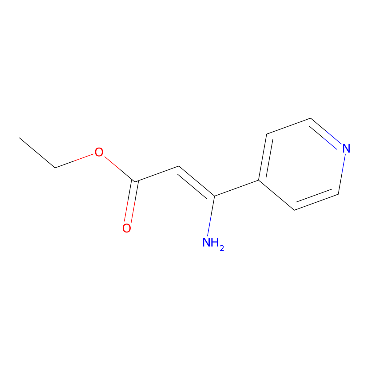 Ethyl (Z)-3-amino-3-(4-pyridyl)acrylate molecular structure, CAS 1356404-42-6