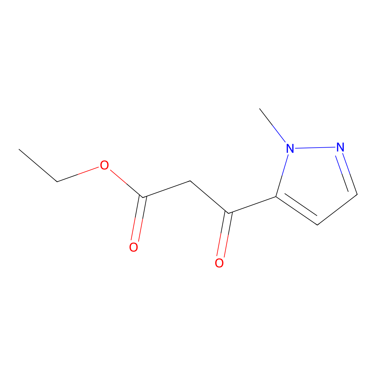 ethyl 3-(1-methyl-1H-pyrazol-5-yl)-3-oxopropanoate molecular structure, CAS 1356404-50-6