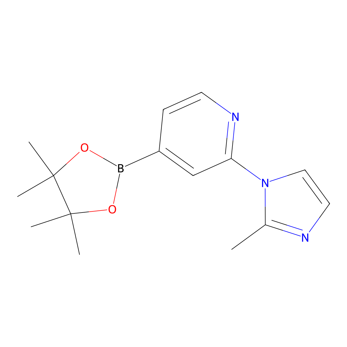 2-(2-Methylimidazol-1-YL)pyridine-4-boronic acid pinacol ester molecular structure, CAS 1356411-28-3