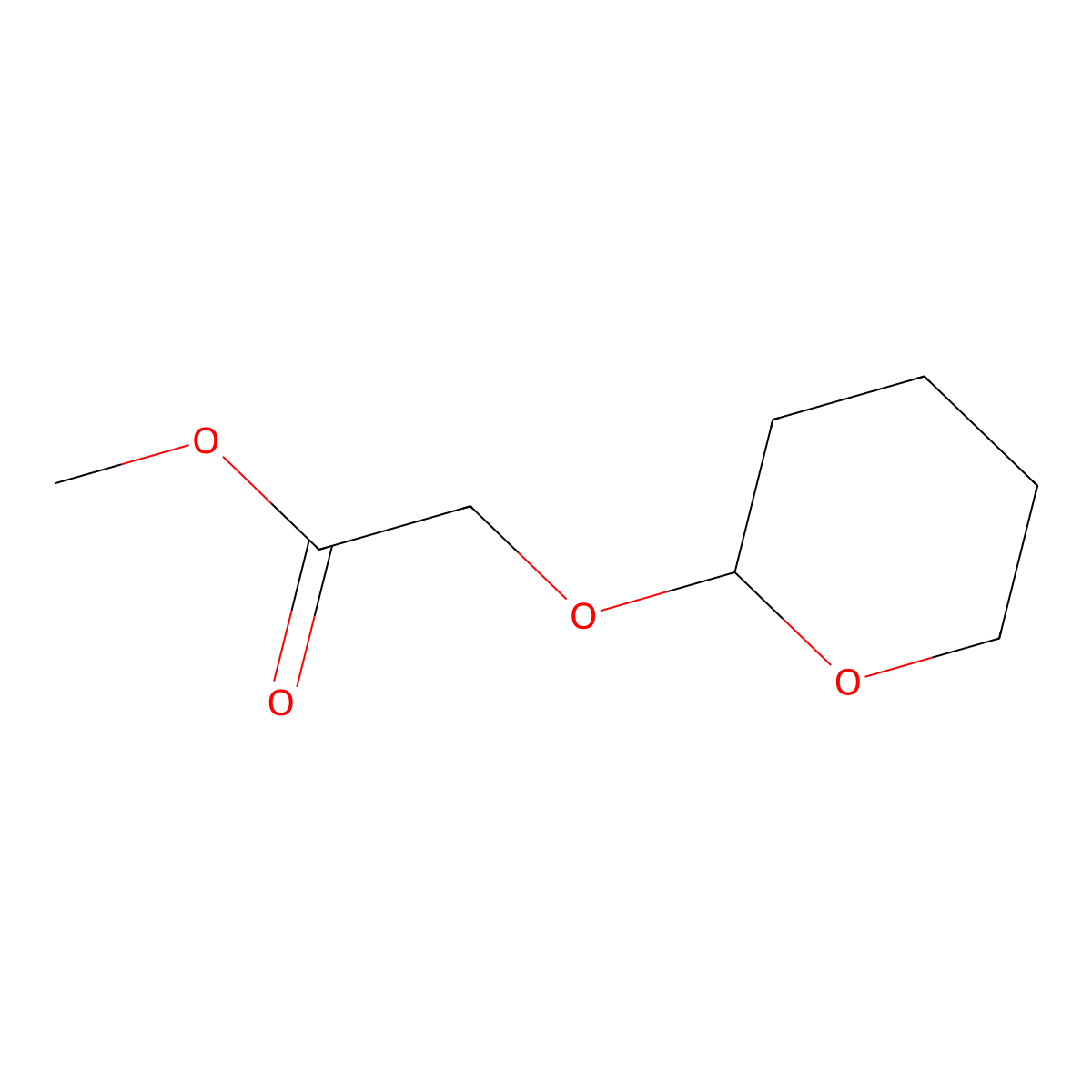 Methyl 2-((tetrahydro-2H-pyran-2-yl)oxy)acetate molecular structure, CAS 135643-82-2