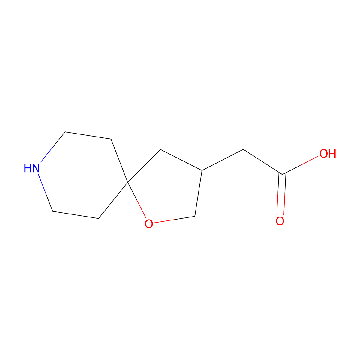 2-(1-Oxa-8-azaspiro[4.5]decan-3-yl)acetic acid molecular structure, CAS 1356447-07-8
