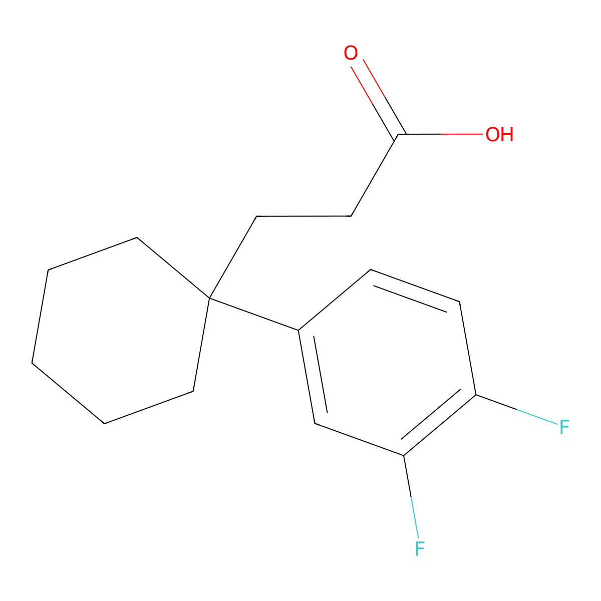 3-(1-(3,4-Difluorophenyl)cyclohexyl)propanoic acid molecular structure, CAS 1356464-96-4