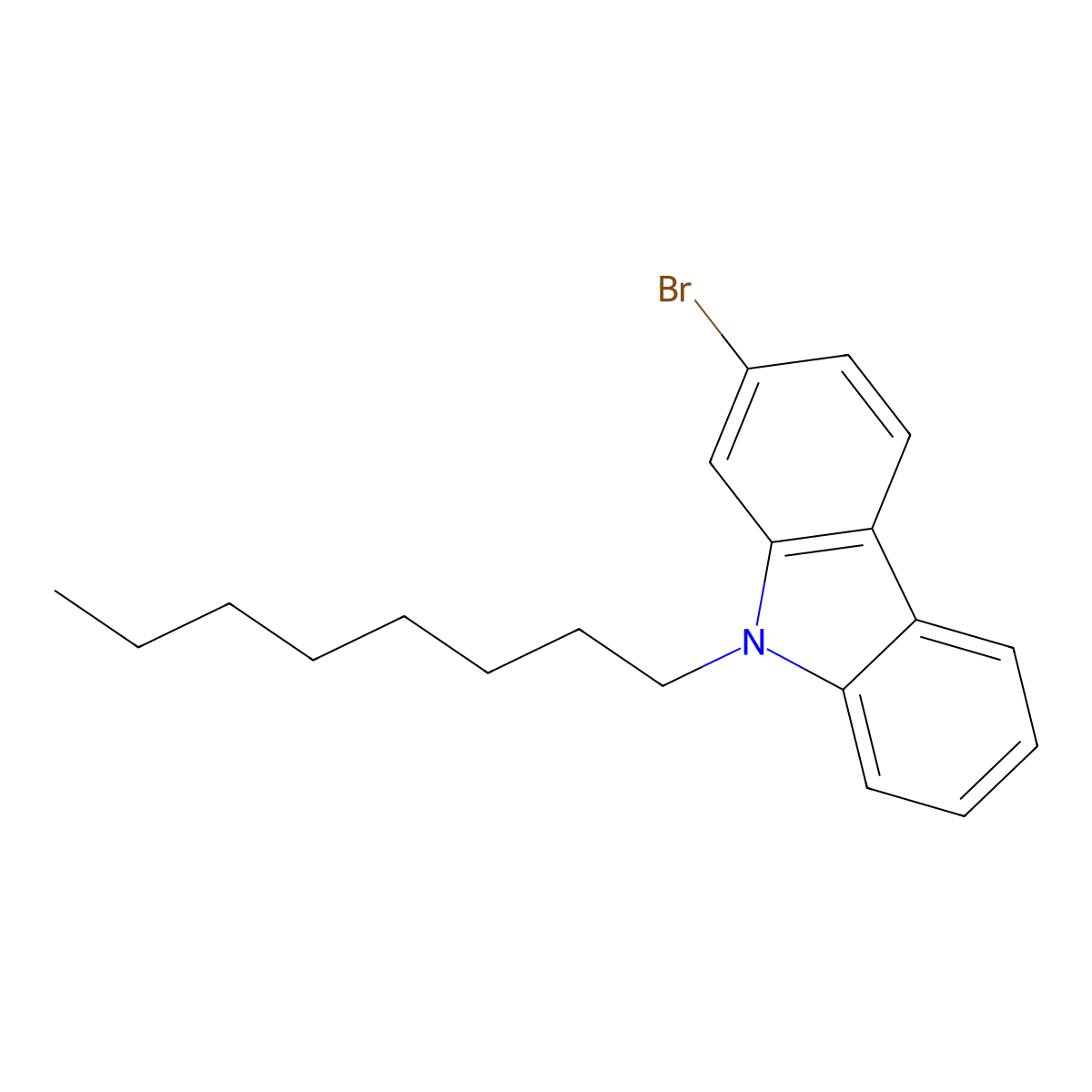 2-Bromo-9-n-octyl-9H-carbazole molecular structure, CAS 1356465-23-0