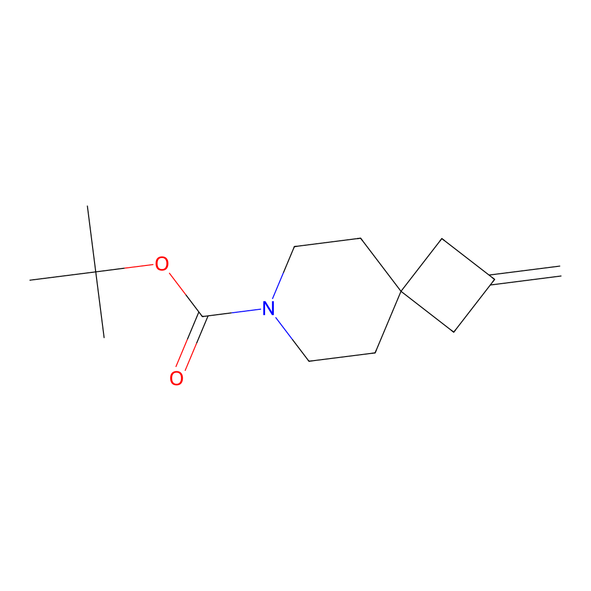Tert-butyl 2-methylidene-7-azaspiro[3.5]nonane-7-carboxylate molecular structure, CAS 1356476-38-4