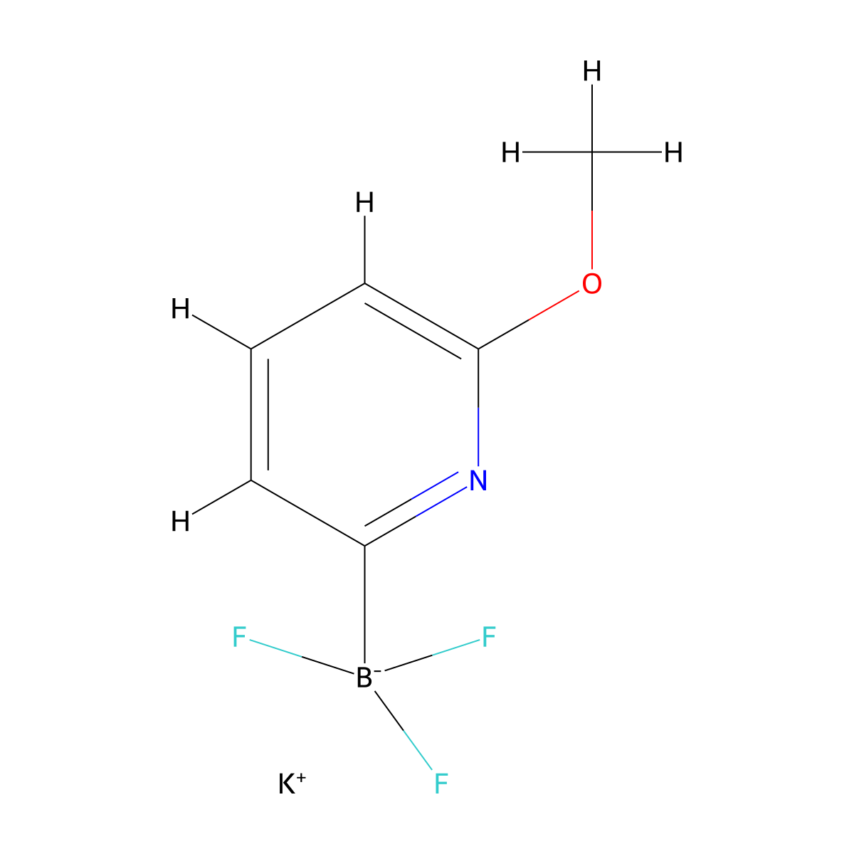 Potassium trifluoro(6-methoxypyridin-2-yl)boranuide molecular structure, CAS 1356476-61-3