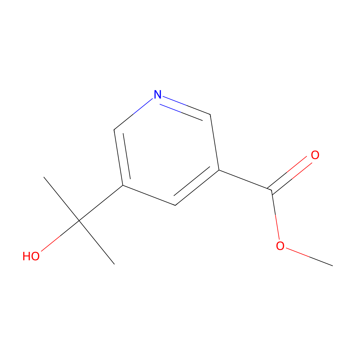 Methyl 5-(2-hydroxypropan-2-yl)pyridine-3-carboxylate molecular structure, CAS 1356483-51-6