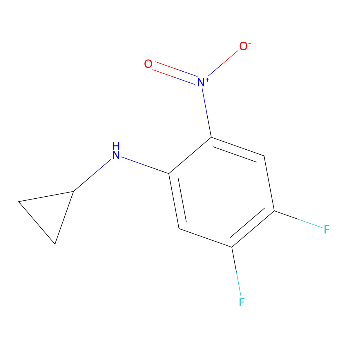 N-cyclopropyl-4,5-difluoro-2-nitroaniline molecular structure, CAS 1356483-56-1
