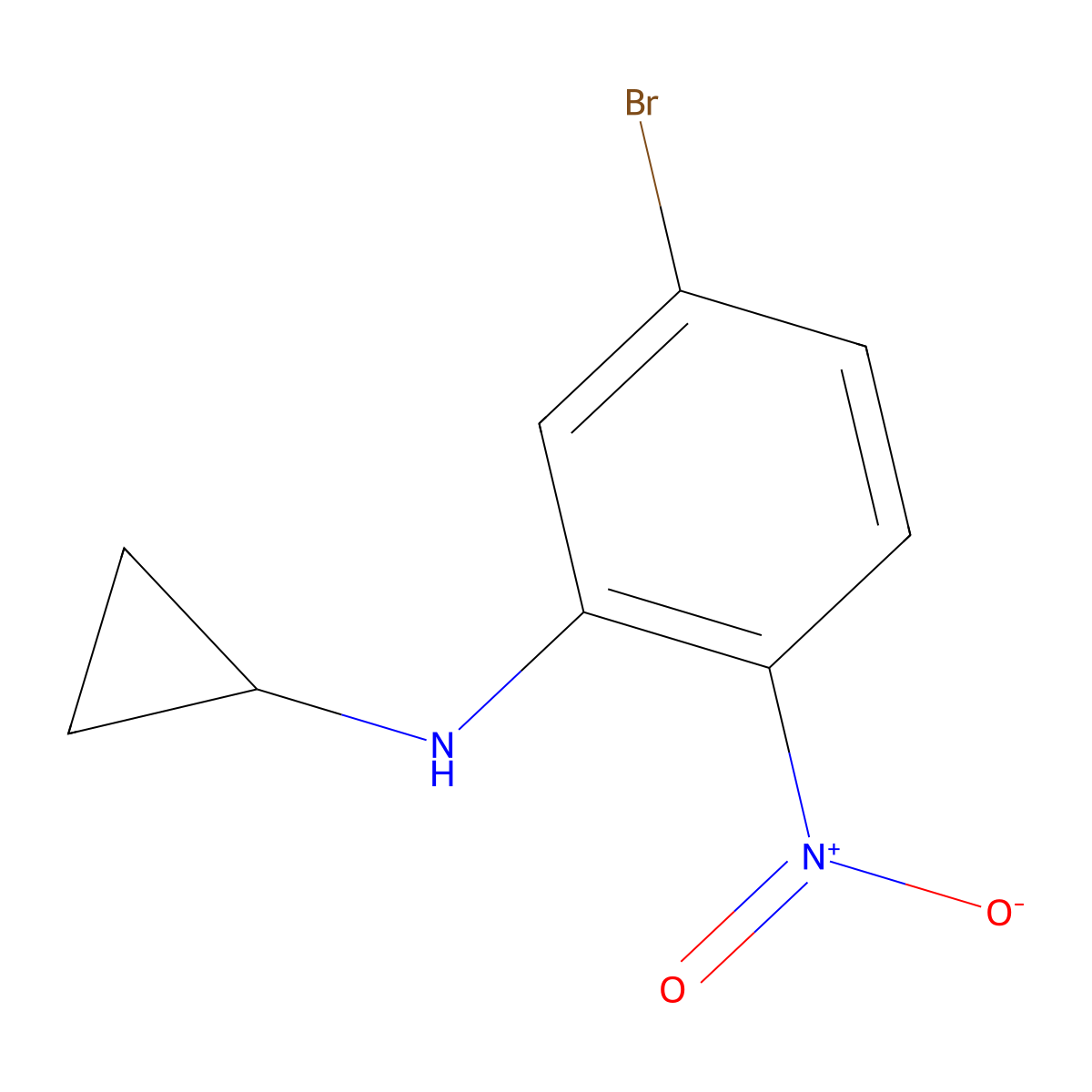 5-bromo-N-cyclopropyl-2-nitroaniline molecular structure, CAS 1356483-75-4