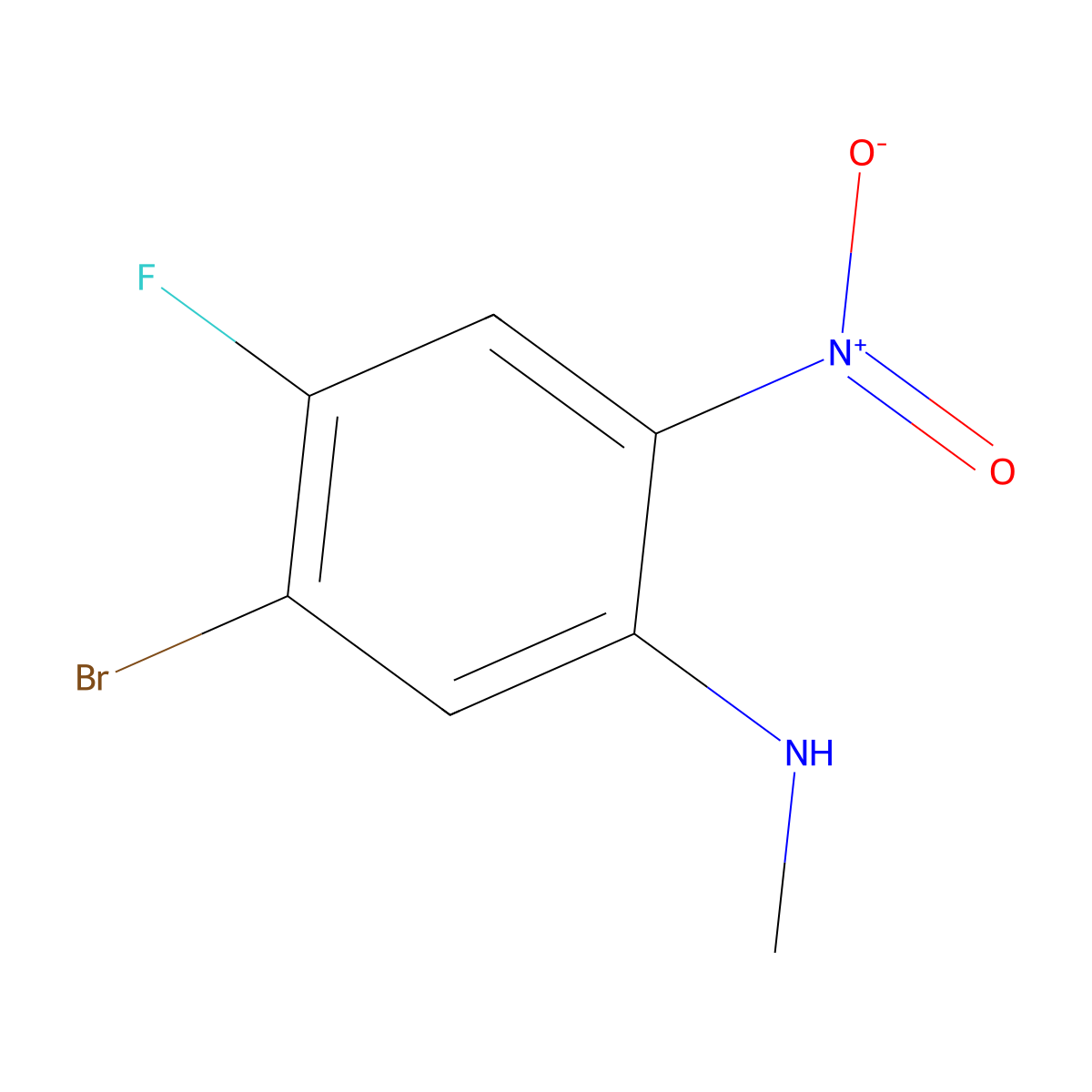 (5-Bromo-4-fluoro-2-nitro-phenyl)-methyl-amine molecular structure, CAS 1356483-97-0