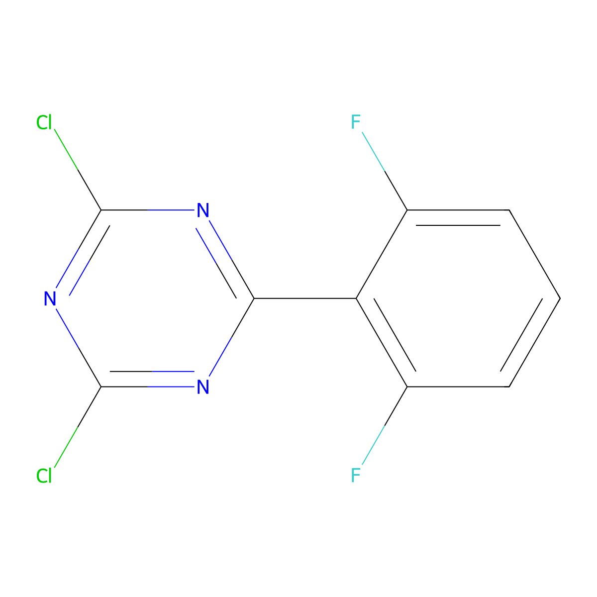 2,4-Dichloro-6-(2,6-difluorophenyl)-1,3,5-triazine molecular structure, CAS 1356485-01-2