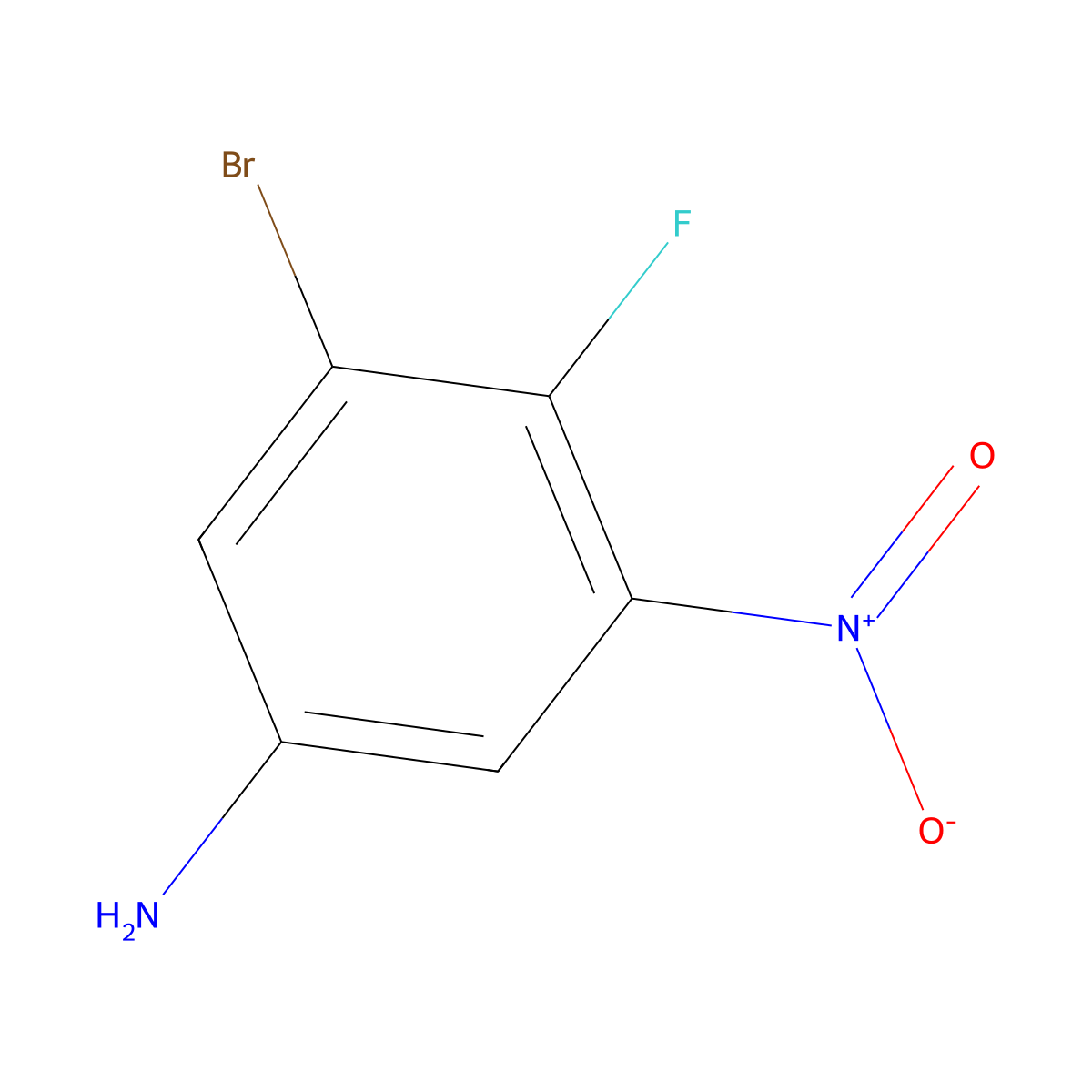 3-Bromo-4-fluoro-5-nitroaniline molecular structure, CAS 1356493-54-3