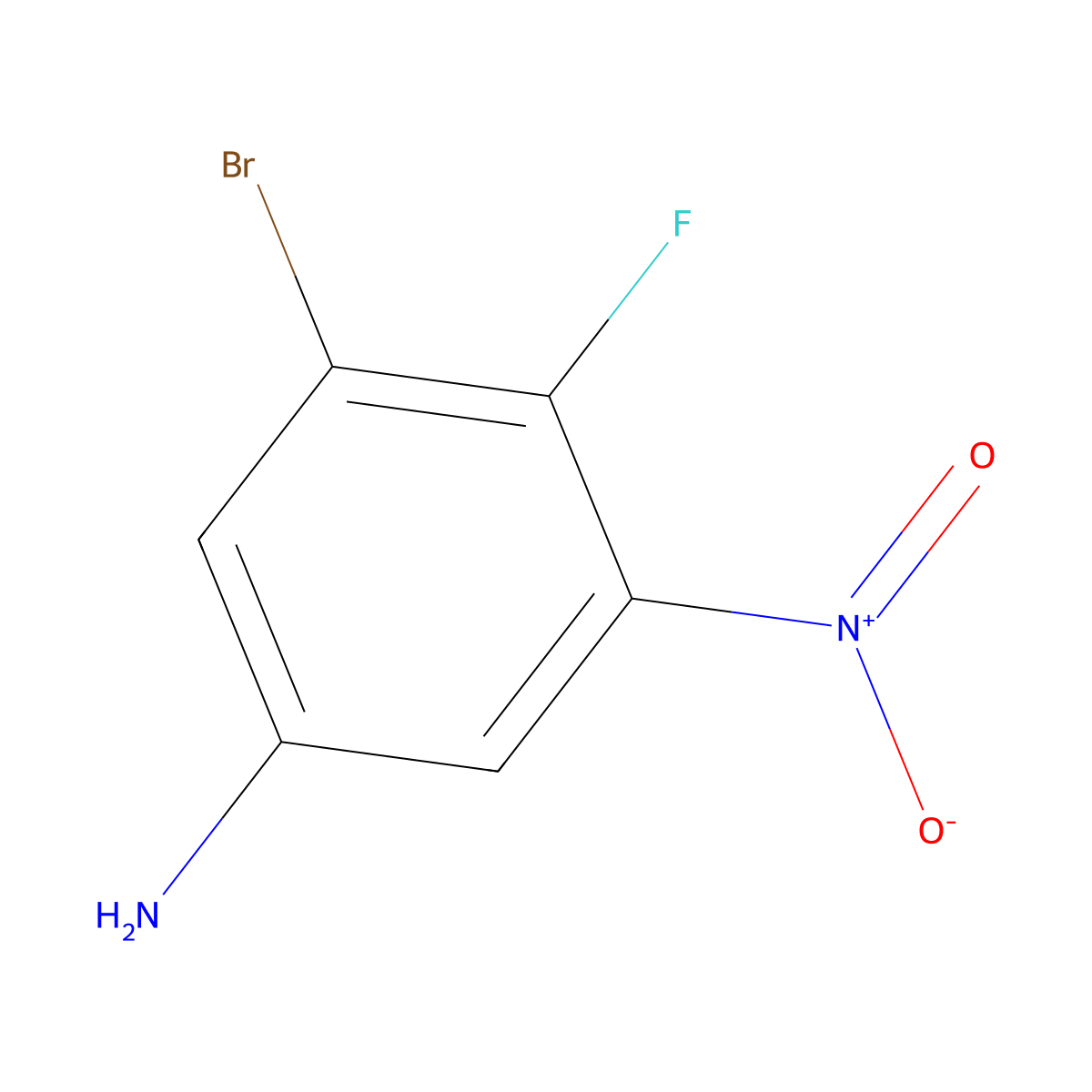 3-Bromo-4-fluoro-5-nitroaniline molecular structure, CAS 1356493-54-3