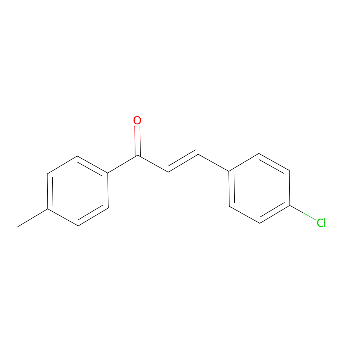 (2E)-3-(4-Chlorophenyl)-1-(4-methylphenyl)-2-propen-1-one molecular structure, CAS 13565-39-4