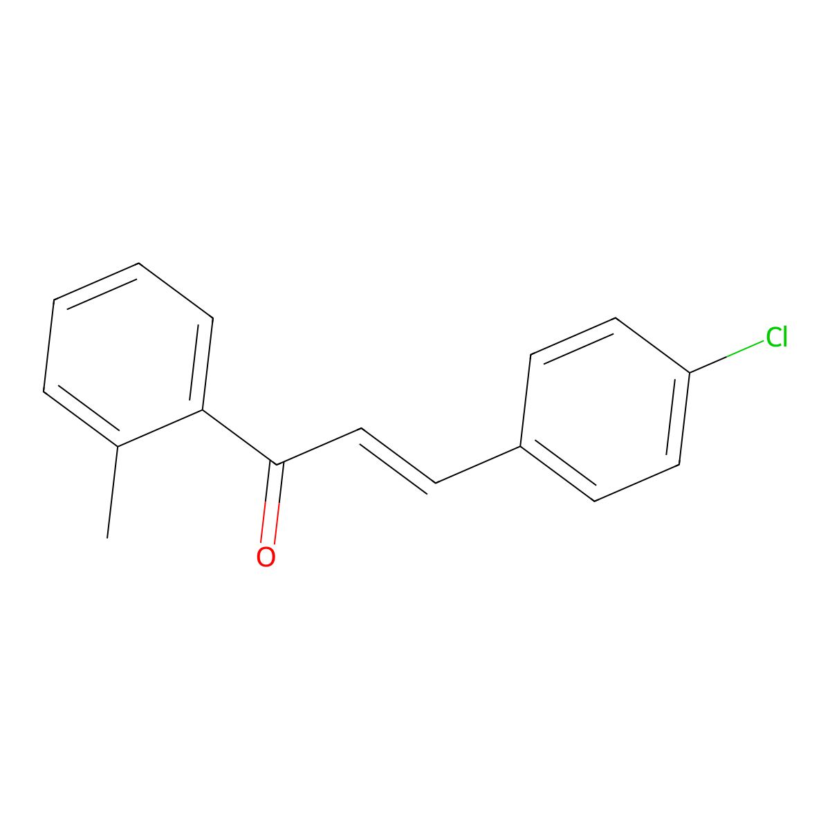3-(4-Chlorophenyl)-1-(2-methylphenyl)prop-2-en-1-one molecular structure, CAS 13565-45-2