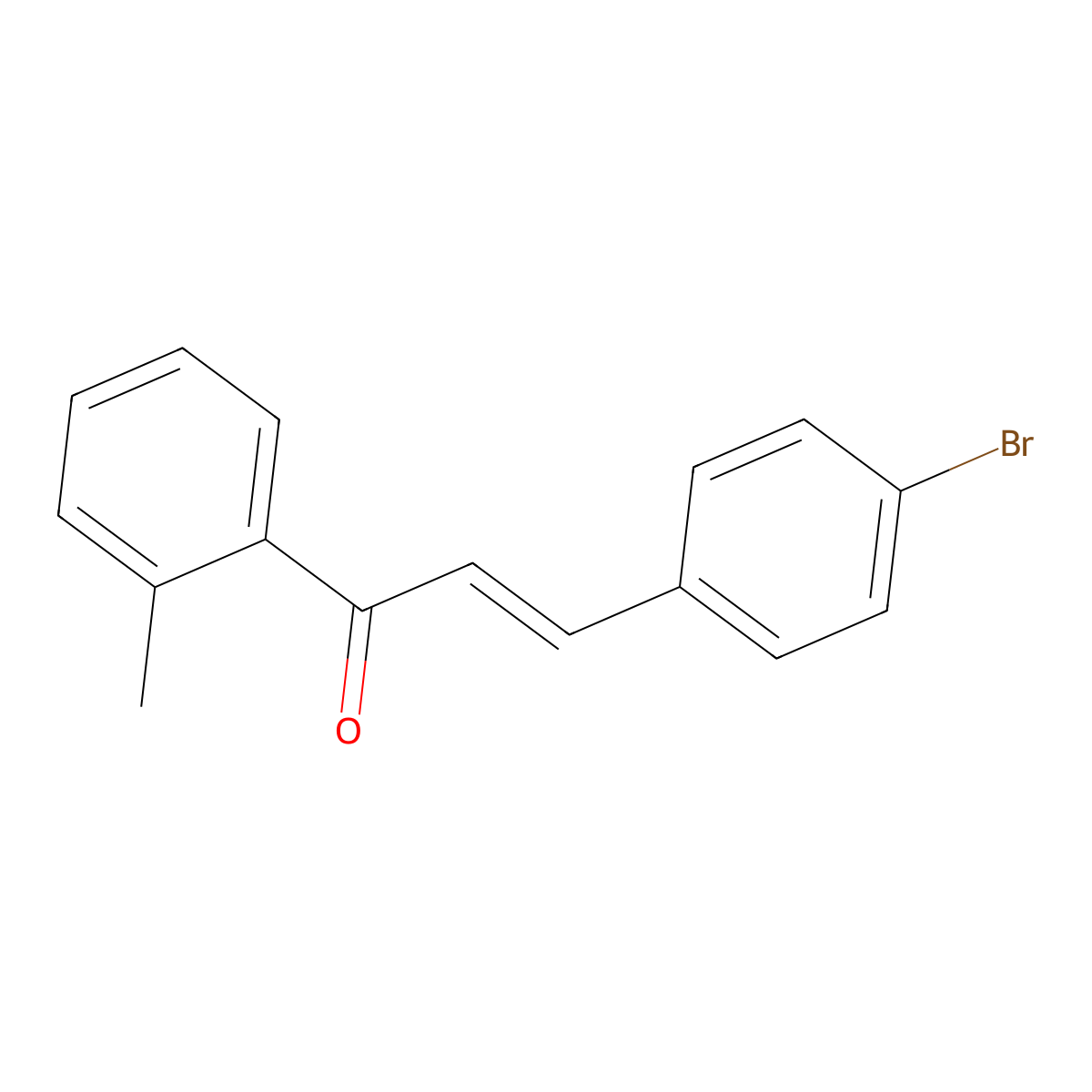 (2E)-3-(4-Bromophenyl)-1-(2-methylphenyl)prop-2-en-1-one molecular structure, CAS 13565-47-4