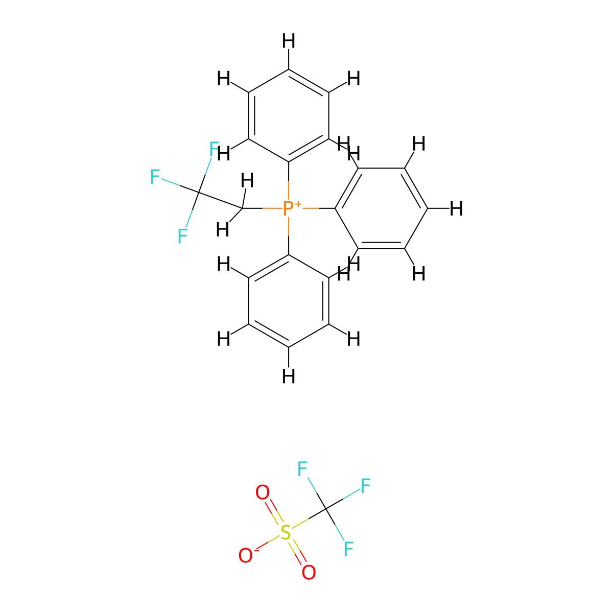 Triphenyl(2,2,2-trifluoroethyl)phosphanium trifluoromethanesulfonate molecular structure, CAS 135654-55-6