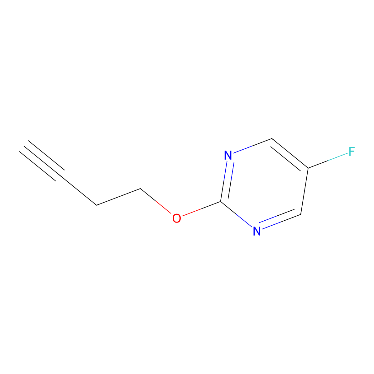 2-(3-Butyn-1-yloxy)-5-fluoropyrimidine molecular structure, CAS 1356542-24-9
