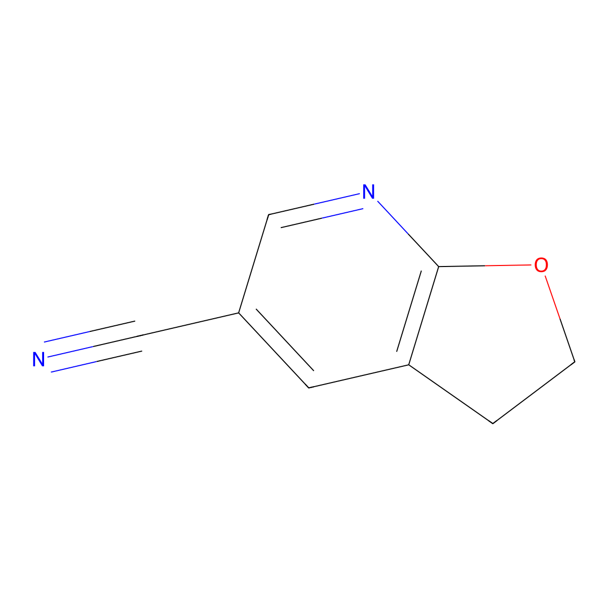 2,3-Dihydrofuro[2,3-b]pyridine-5-carbonitrile molecular structure, CAS 1356542-44-3
