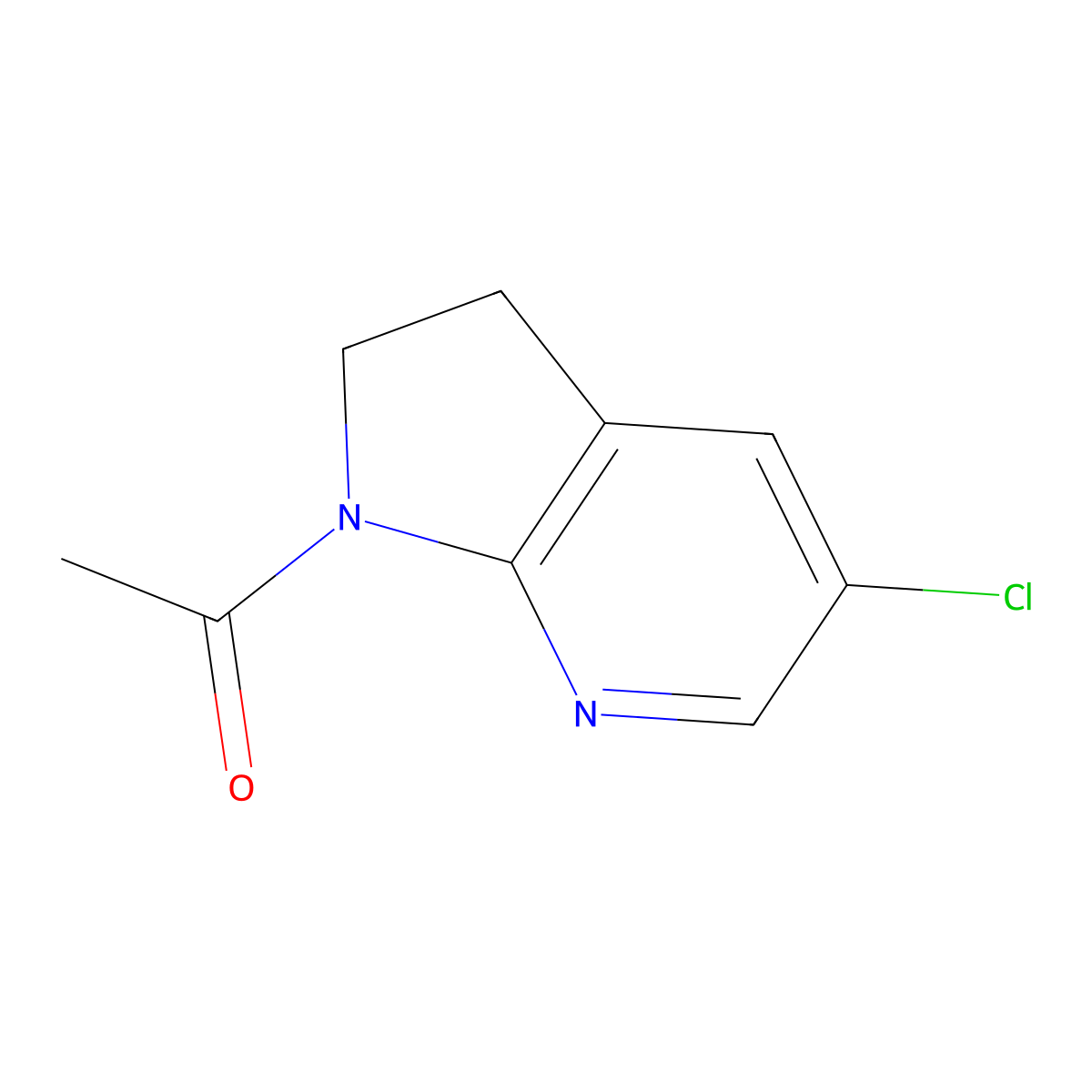 1-{5-Chloro-2H,3H-pyrrolo[2,3-b]pyridin-1-yl}ethanone molecular structure, CAS 1356542-51-2