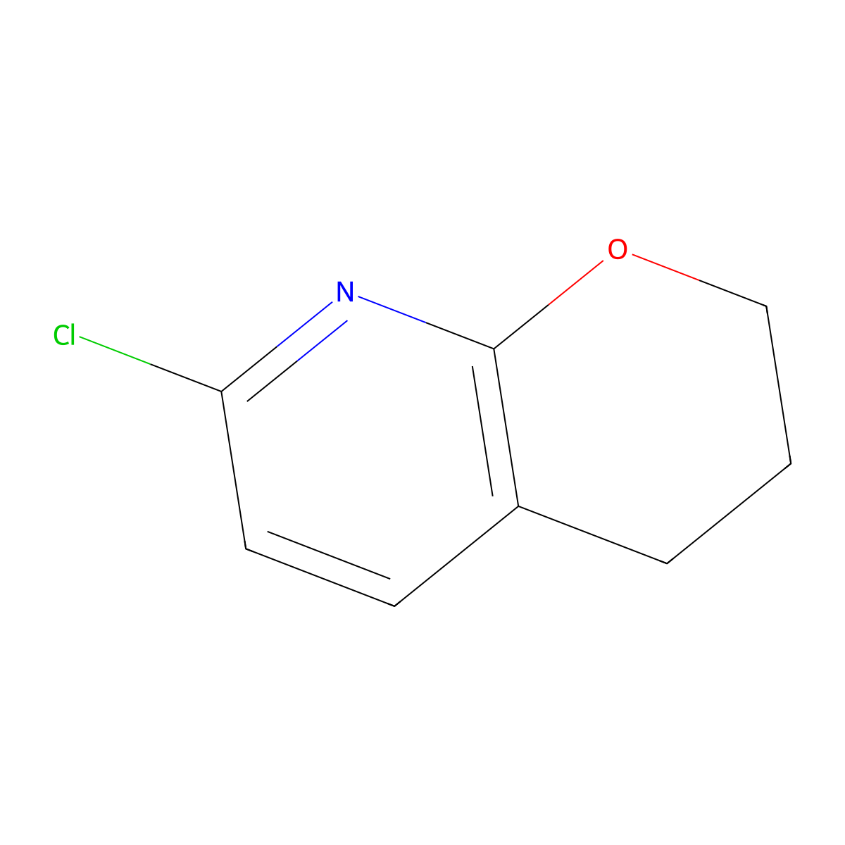 2H-Pyrano(2,3-b)pyridine, 7-chloro-3,4-dihydro- molecular structure, CAS 1356542-53-4