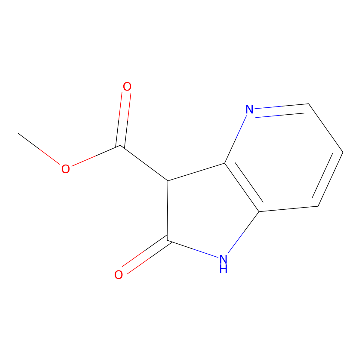 Methyl 2-oxo-2,3-dihydro-1H-pyrrolo[3,2-b]pyridine-3-carboxylate molecular structure, CAS 1356542-85-2