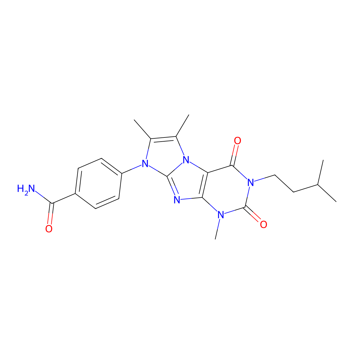 4-[4,7,8-Trimethyl-2-(3-methylbutyl)-1,3-dioxopurino[7,8-a]imidazol-6-yl]benzamide molecular structure, CAS 1356542-87-4