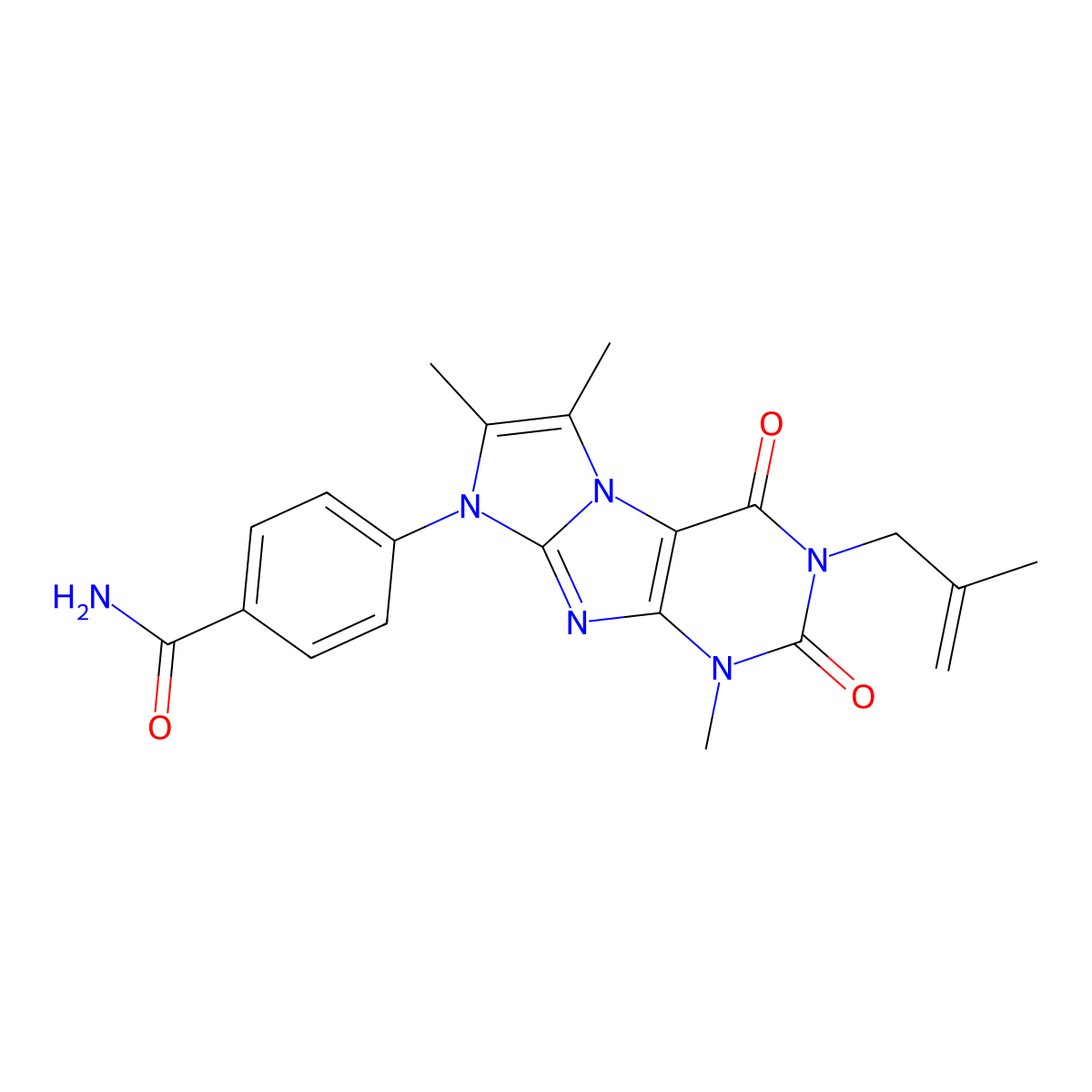 4-[4,7,8-Trimethyl-2-(2-methylprop-2-enyl)-1,3-dioxopurino[7,8-a]imidazol-6-yl]benzamide molecular structure, CAS 1356542-88-5