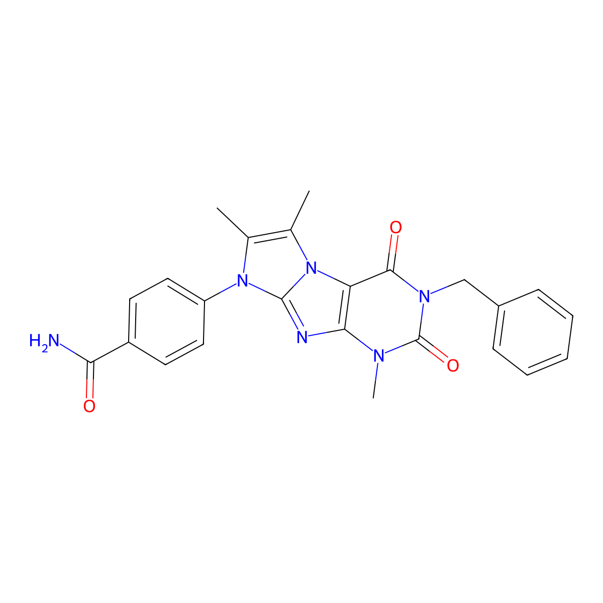 4-(2-Benzyl-4,7,8-trimethyl-1,3-dioxopurino[7,8-a]imidazol-6-yl)benzamide molecular structure, CAS 1356542-97-6