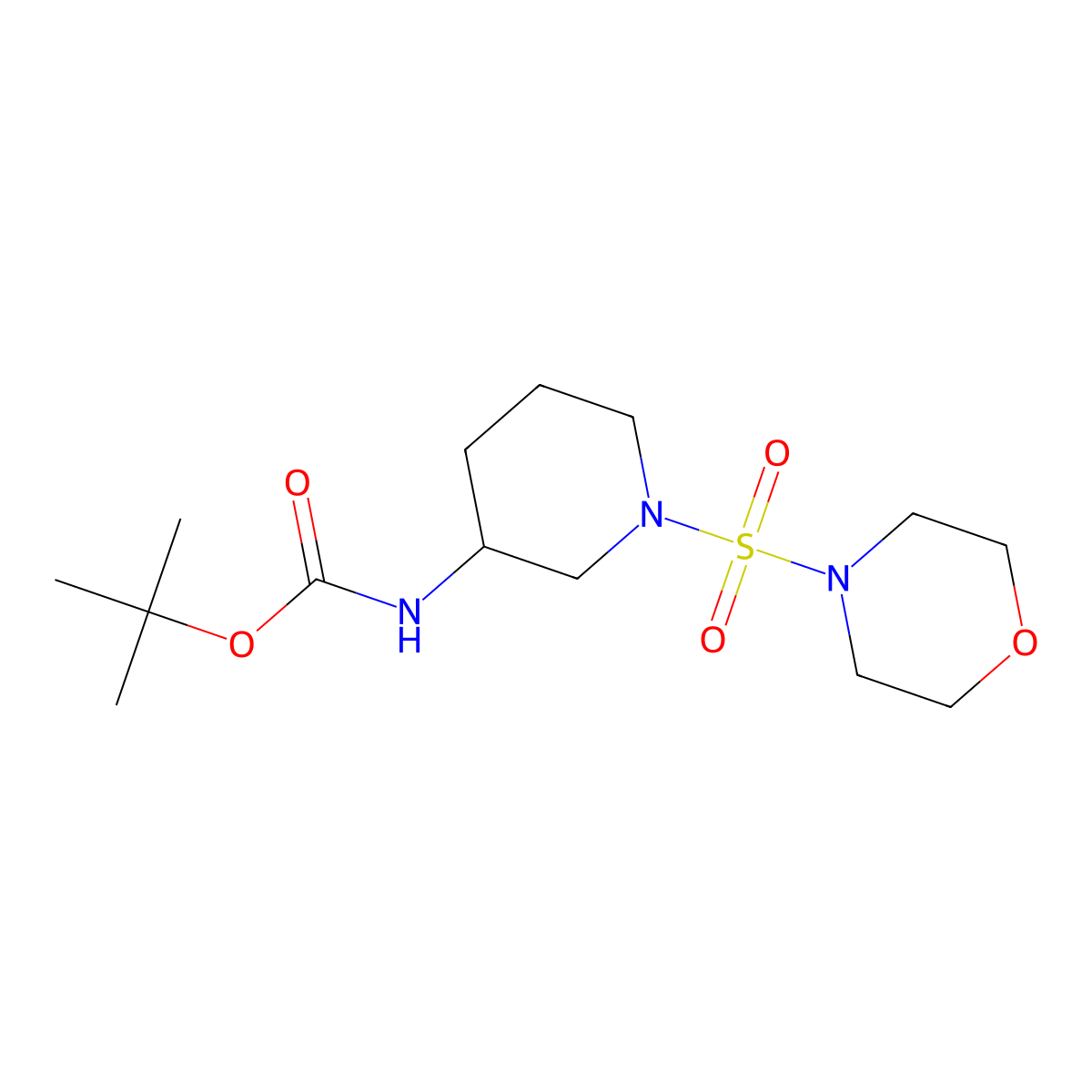 tert-butyl N-[1-(morpholine-4-sulfonyl)piperidin-3-yl]carbamate molecular structure, CAS 1356543-16-2