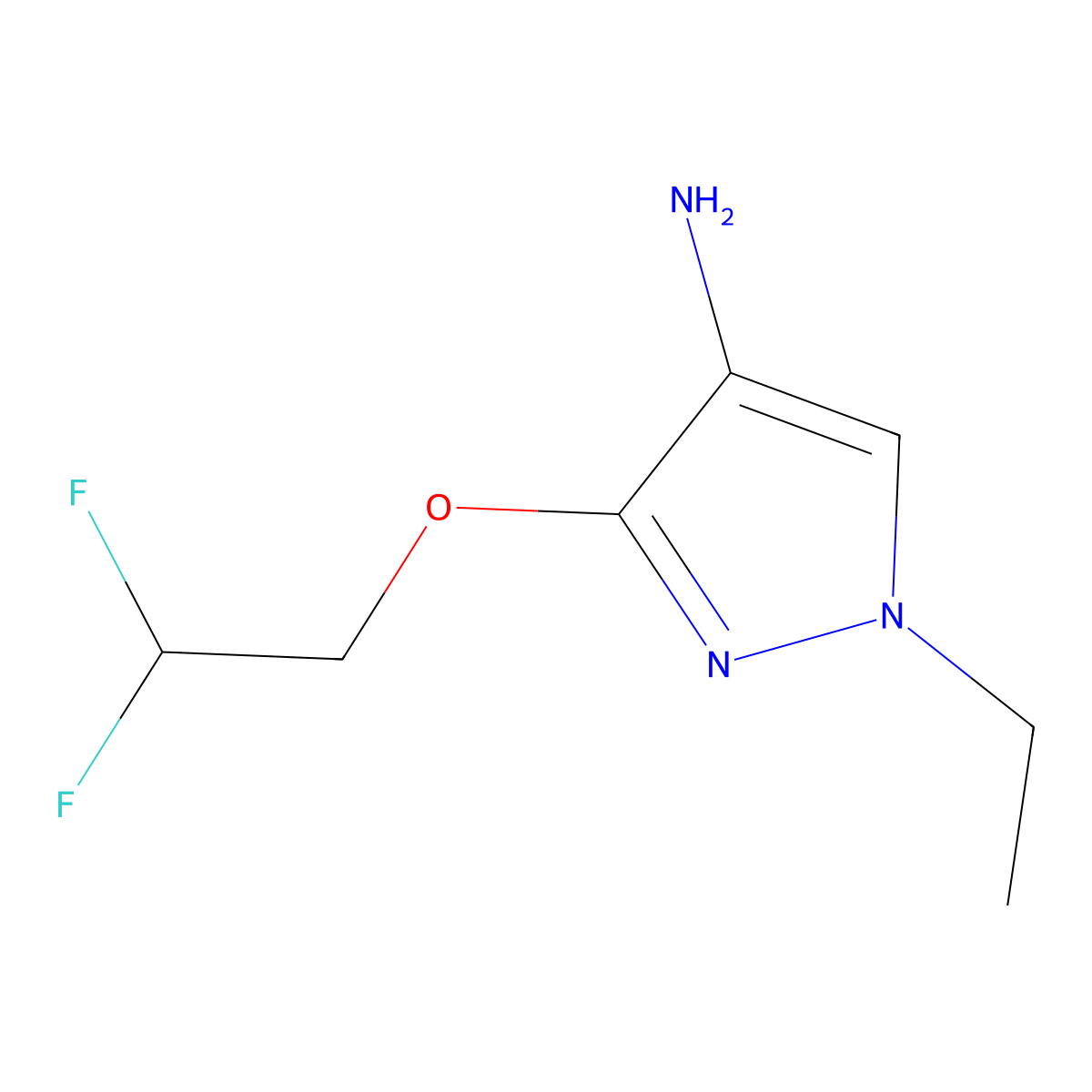 3-(2,2-Difluoroethoxy)-1-ethyl-1H-pyrazol-4-amine molecular structure, CAS 1356543-21-9