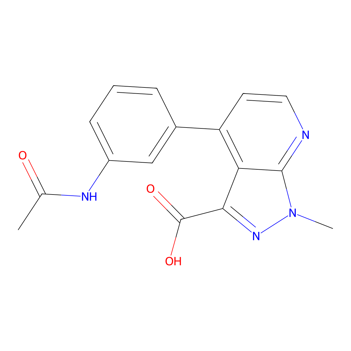 4-(3-Acetamidophenyl)-1-methyl-1H-pyrazolo[3,4-b]pyridine-3-carboxylic acid molecular structure, CAS 1356543-25-3