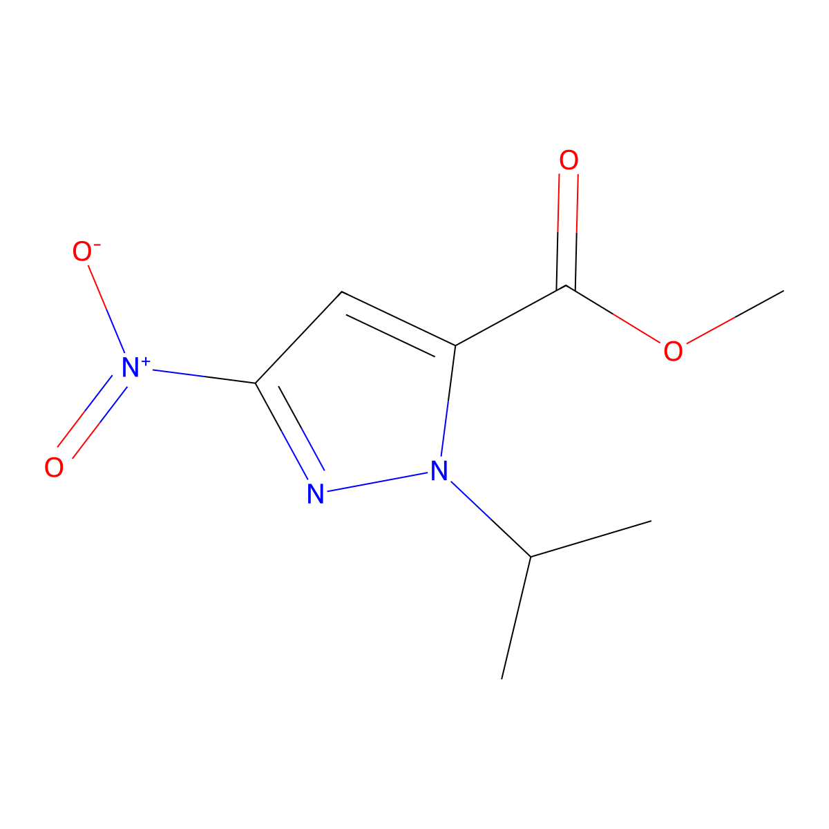 Methyl 1-isopropyl-3-nitro-1H-pyrazole-5-carboxylate molecular structure, CAS 1356543-27-5