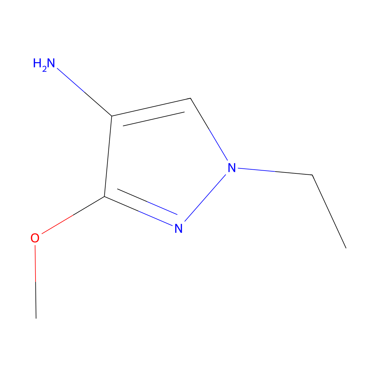 1-Ethyl-3-methoxy-1H-pyrazol-4-amine molecular structure, CAS 1356543-31-1