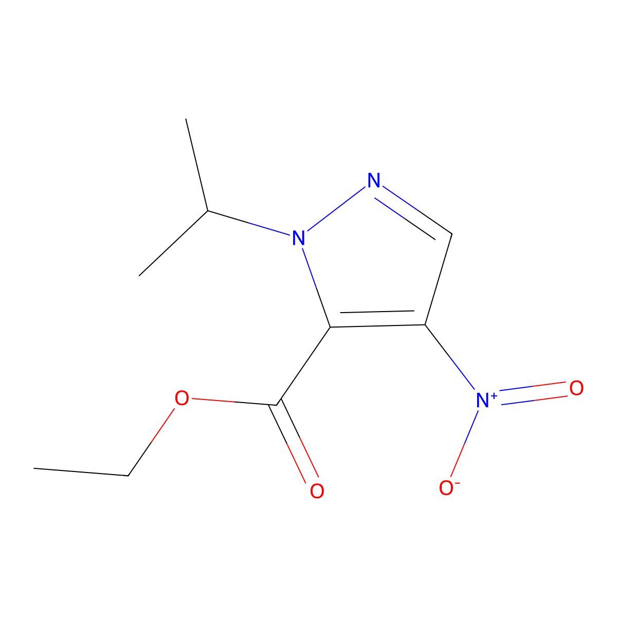 Ethyl 1-isopropyl-4-nitro-1H-pyrazole-5-carboxylate molecular structure, CAS 1356543-32-2