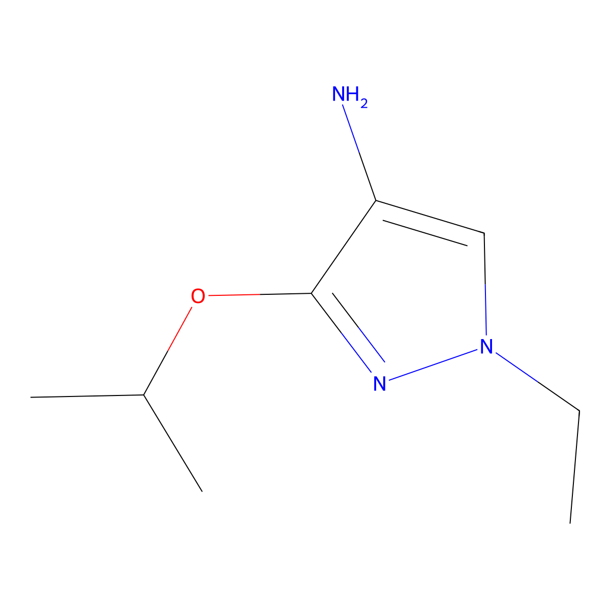 1-Ethyl-3-isopropoxy-1H-pyrazol-4-amine molecular structure, CAS 1356543-38-8