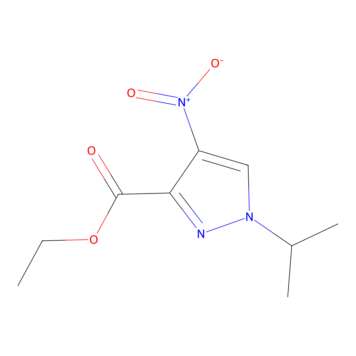 Ethyl 1-isopropyl-4-nitro-1H-pyrazole-3-carboxylate molecular structure, CAS 1356543-42-4
