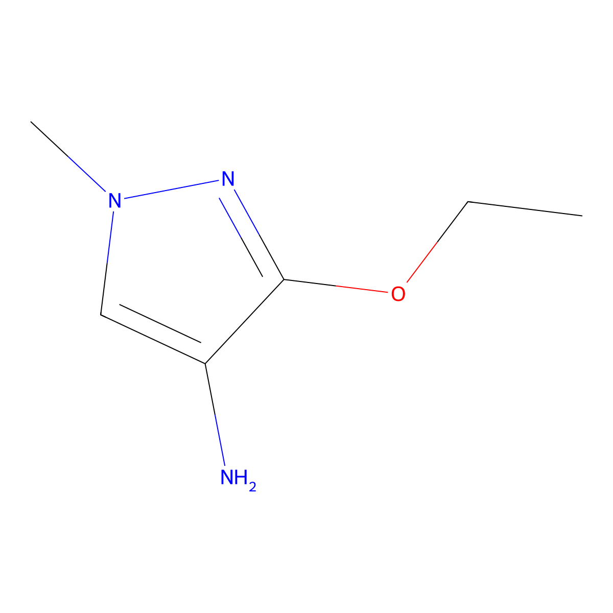 3-ethoxy-1-methyl-1H-pyrazol-4-amine molecular structure, CAS 1356543-43-5