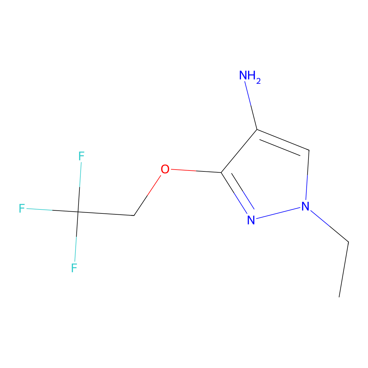 1-Ethyl-3-(2,2,2-trifluoroethoxy)-1H-pyrazol-4-amine molecular structure, CAS 1356543-44-6