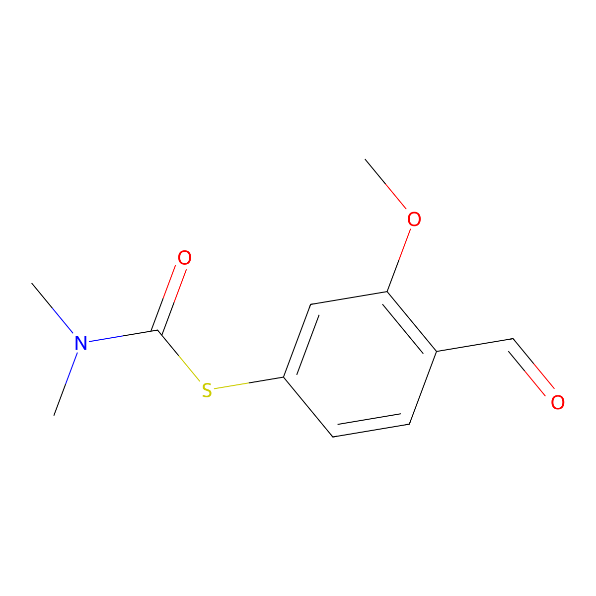 1-[(4-formyl-3-methoxyphenyl)sulfanyl]-N,N-dimethylformamide molecular structure, CAS 1356543-45-7