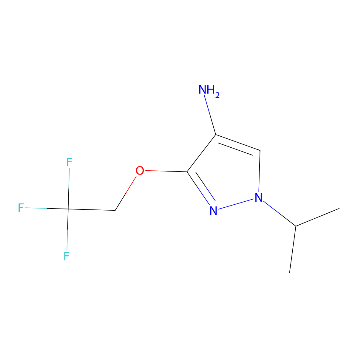 1-(propan-2-yl)-3-(2,2,2-trifluoroethoxy)-1H-pyrazol-4-amine molecular structure, CAS 1356543-60-6