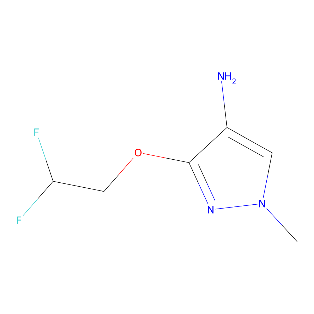 3-(2,2-difluoroethoxy)-1-methyl-1H-pyrazol-4-amine molecular structure, CAS 1356543-61-7