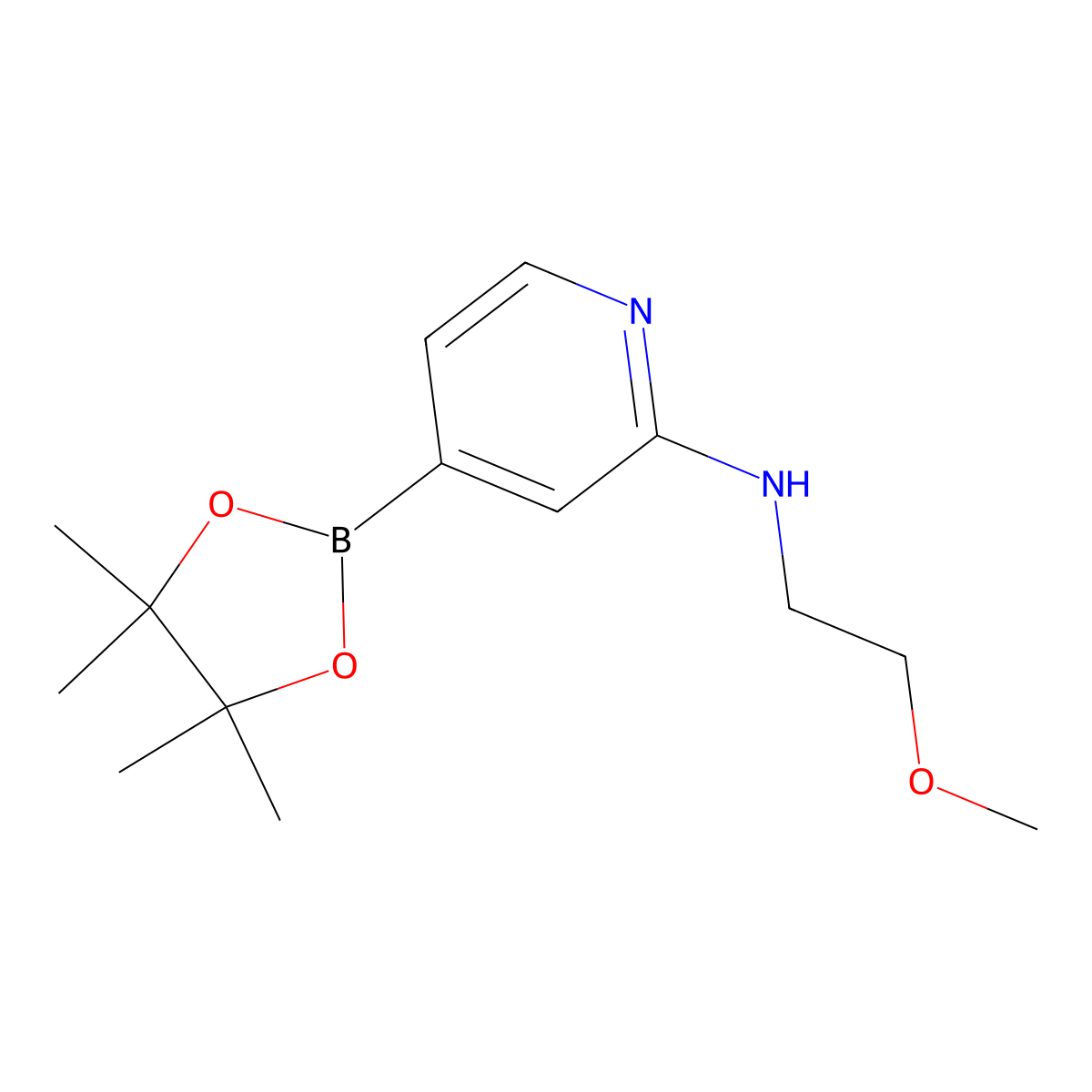 N-(2-Methoxyethyl)-4-(4,4,5,5-tetramethyl-1,3,2-dioxaborolan-2-YL)pyridin-2-amine molecular structure, CAS 1356544-35-8