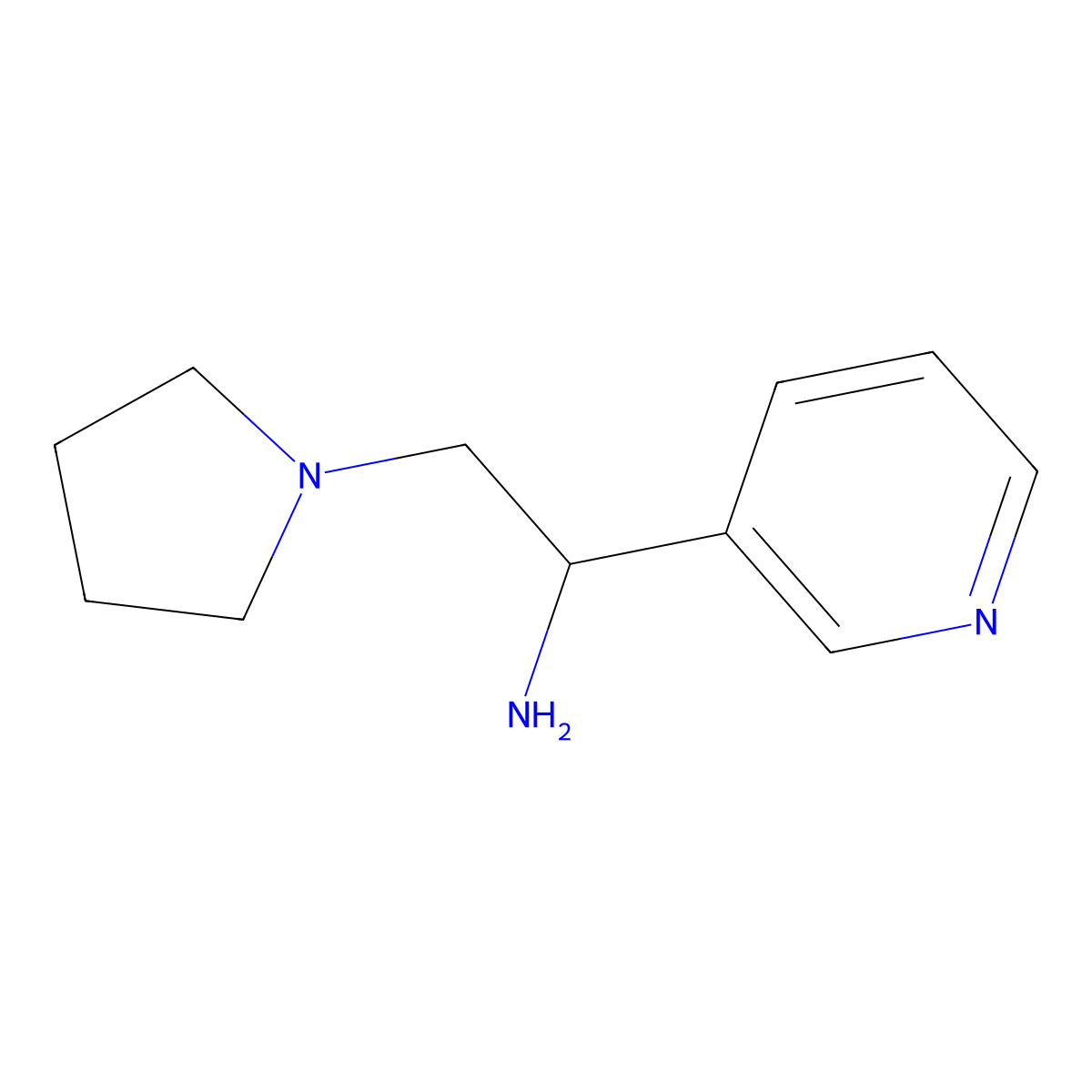 1-(Pyridin-3-yl)-2-(pyrrolidin-1-yl)ethan-1-amine molecular structure, CAS 1356550-27-0