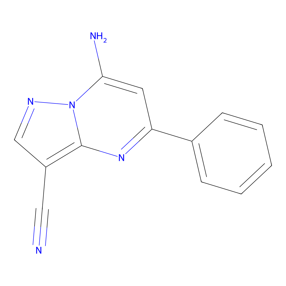 7-Amino-5-phenylpyrazolo[1,5-a]pyrimidine-3-carbonitrile molecular structure, CAS 1356563-62-6