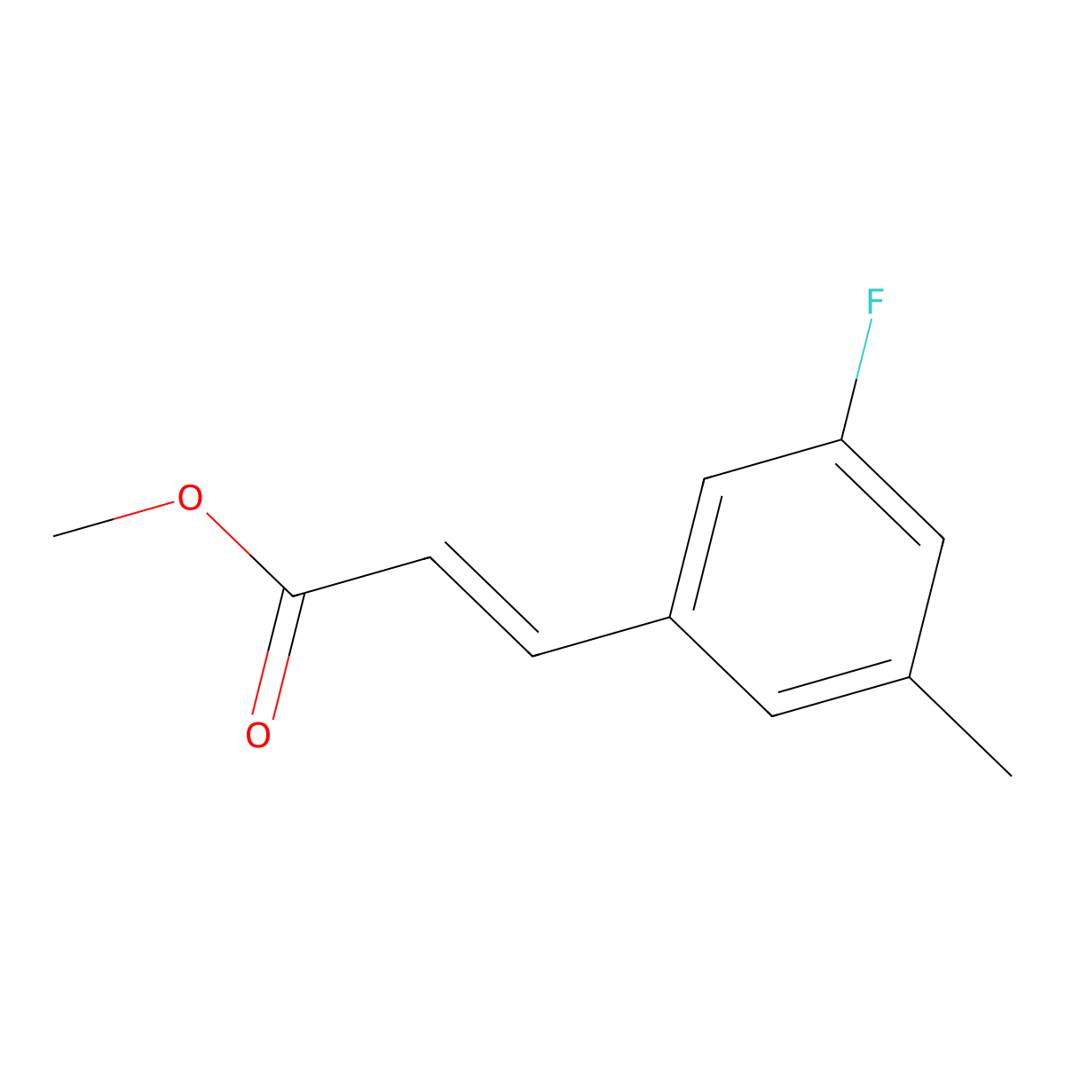 Methyl (2E)-3-(3-fluoro-5-methylphenyl)prop-2-enoate molecular structure, CAS 1356586-33-8