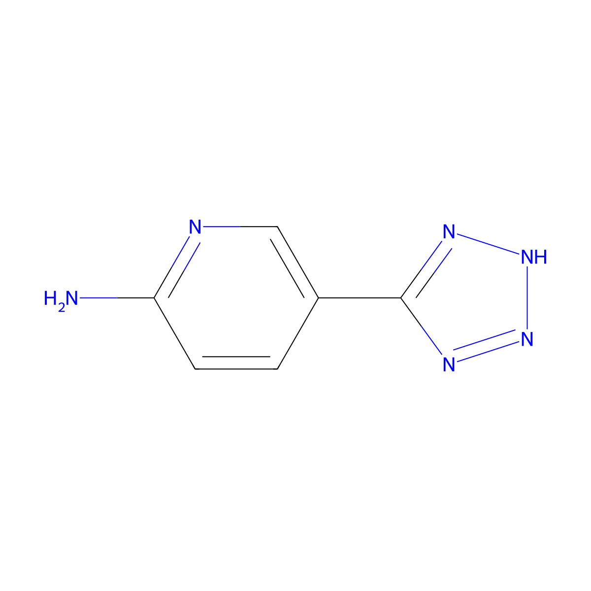 5-(2H-1,2,3,4-tetrazol-5-yl)pyridin-2-amine molecular structure, CAS 13566-35-3